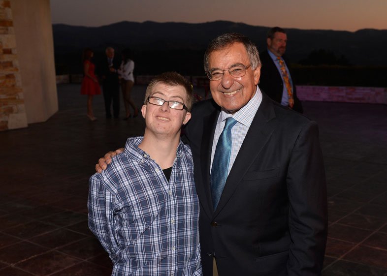 Pederson (left) and Leon Panetta, former CIA director, on Sept. 6, 2013 at a Best Buddies event.
