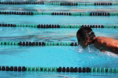 Senior Andrew Liang swims butterfly in practice to prepare for upcoming meets.