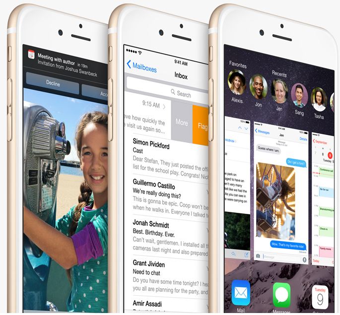 Apple, Inc.s new operating system, iOS 8, features minor aesthetic changes compared to its predecessor, iOS 7. 