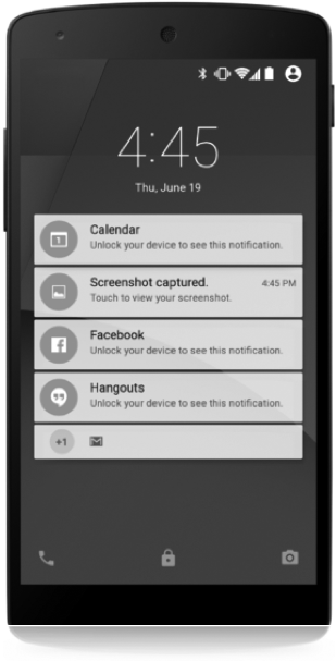 A Nexus phone uses Android L.