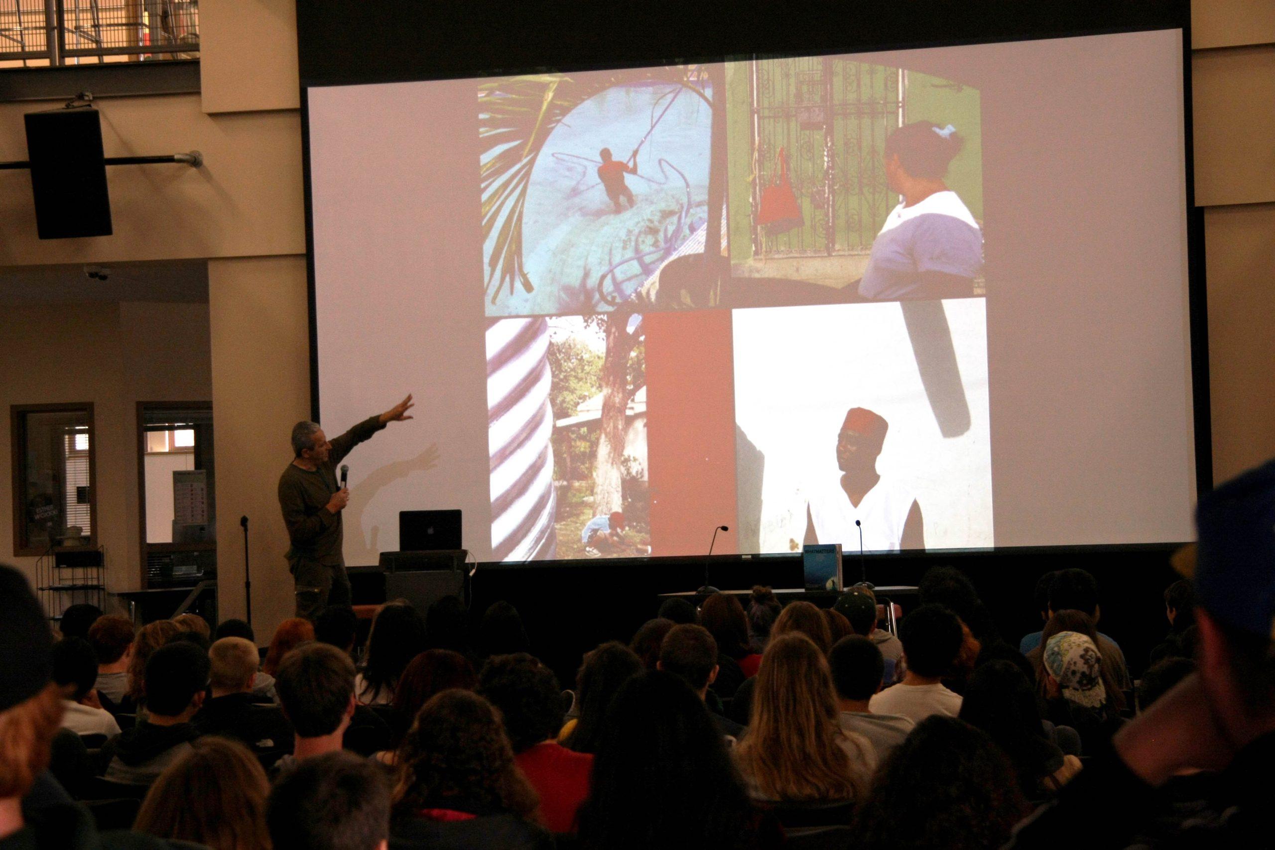 Kashi, known for his provocative photography, presented at the photojournalism forum in the MAC, hoping to inspire students.