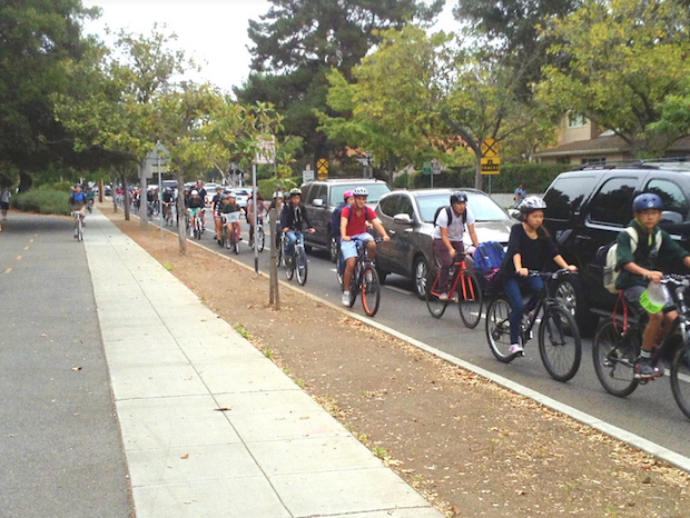 Students face the challenge of crossing Churchill Avenue in the mornings due to the congested narrow paths; the additional police cars creates a greater risk of bike accidents.