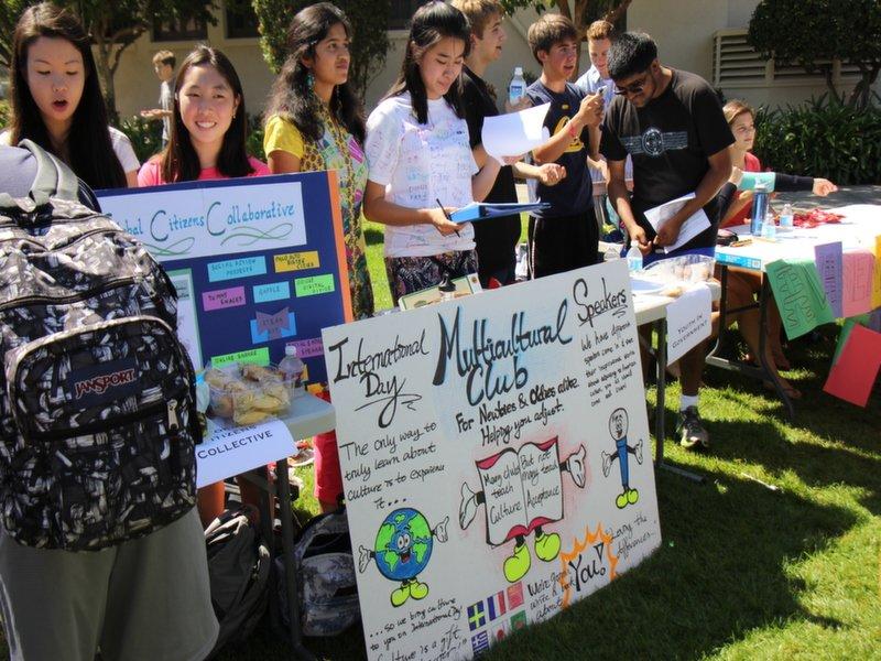 Students from the Multiracial Club recruit members at the annual fall Club Day. 