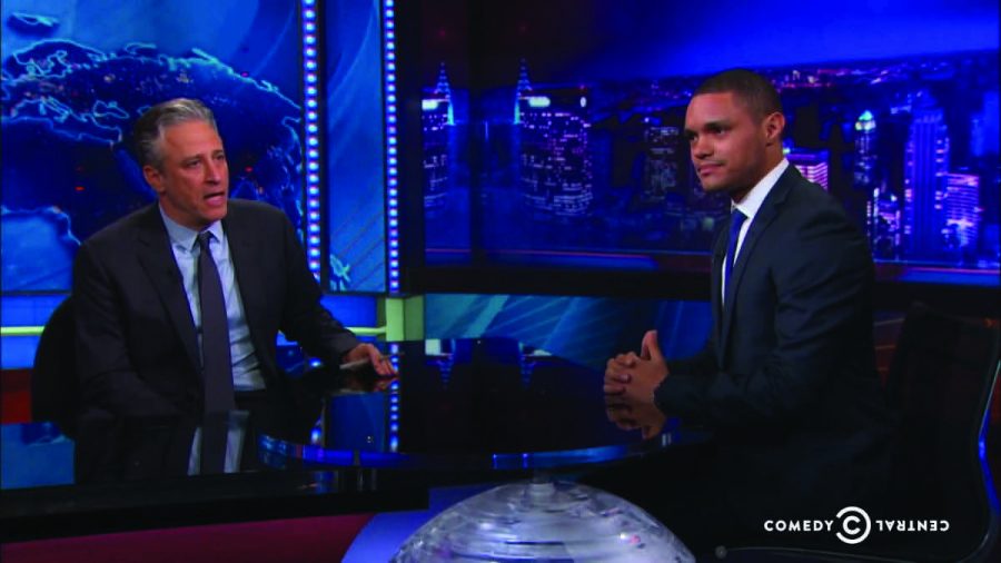 Trevor Noah hosts his first episode of the “The Daily Show” by sending off and praising his predecessor and mentor, Jon Stewart.