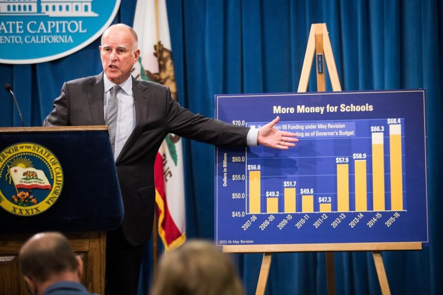 Gov. Jerry Brown discusses his proposed budget plan for 2016-17 at a press conference on Jan. 7 in Sacramento. His $122.6 billion plan would be the largest in California history.

Courtesy of SF Chronicle