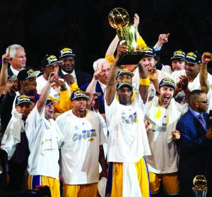 Lakers win NBA championship in 2010 with MVP Bryant. 