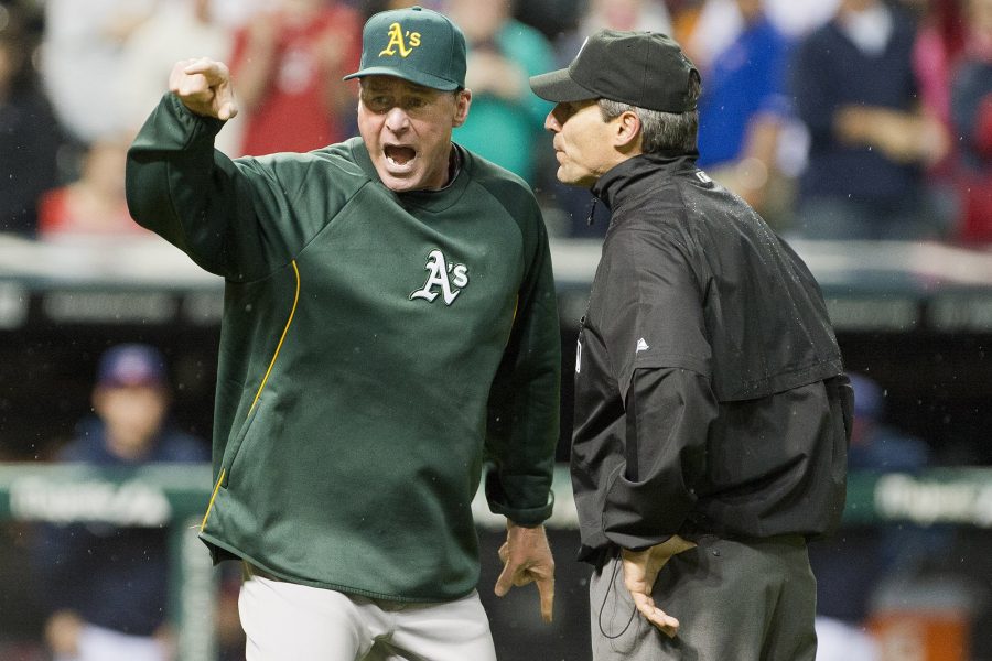 CLEVELAND%2C+OH+-+MAY+8%3A+Manager+Bob+Melvin+%236+of+the+Oakland+Athletics+yells+after+being+ejected+from+the+game+by+umpire+Angel+Hernandez+%2355+for+arguing+a+call+during+the+ninth+inning+at+Progressive+Field+on+May+8%2C+2013+in+Cleveland%2C+Ohio.+The+Indians+defeated+the+Athletics+4-3.+%28Photo+by+Jason+Miller%2FGetty+Images%29