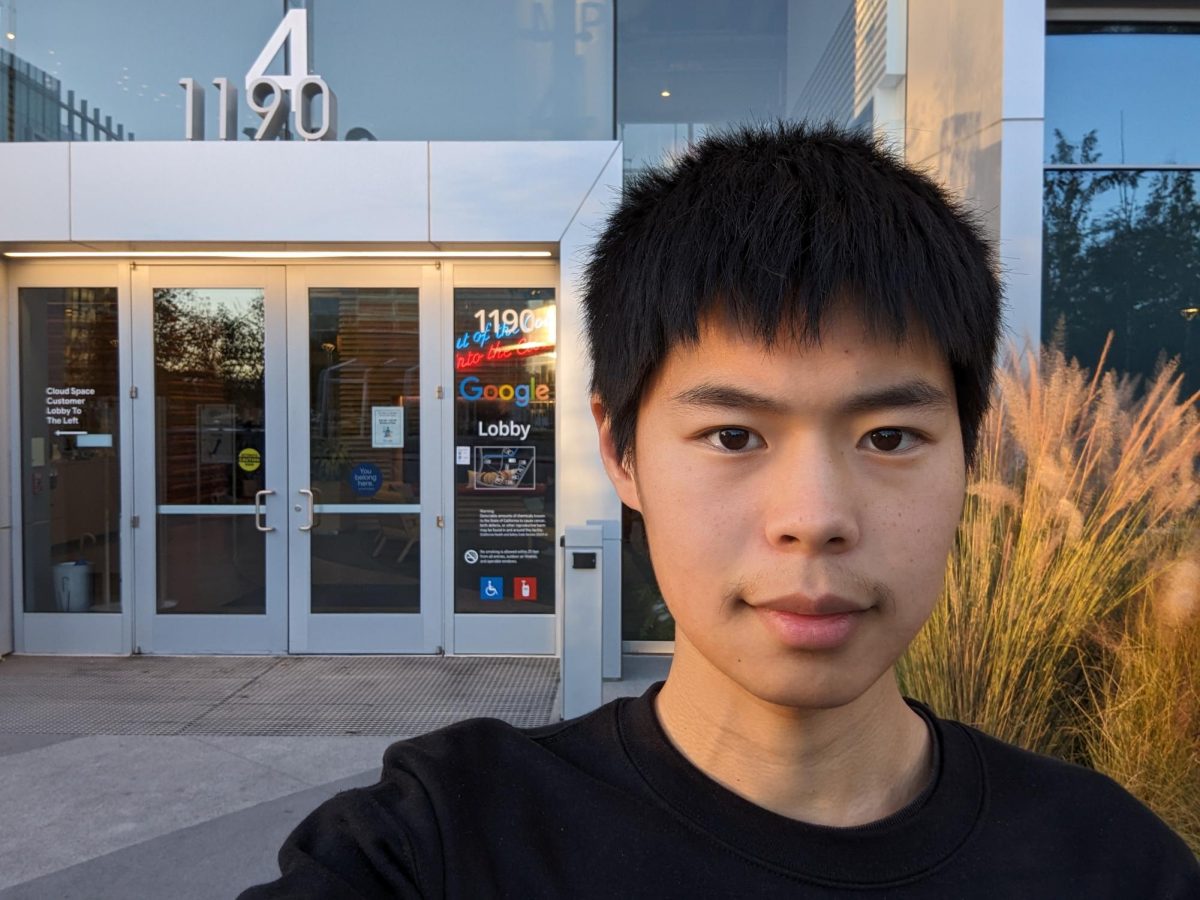 Stanley Zhong poses for a selfie outside of his office on Google Campus. So far, (the experience) has been overwhelmingly positive and everyone (at Google) has been super supportive,” Zhong said.