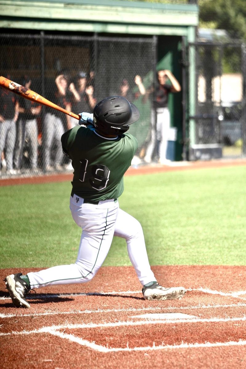 Sophomore Michael Wu hits for the varsity baseball team against Los Gatos April 19th 2025. "At first there was some  pressure because I didn't want to get sent back down," Wu said.
